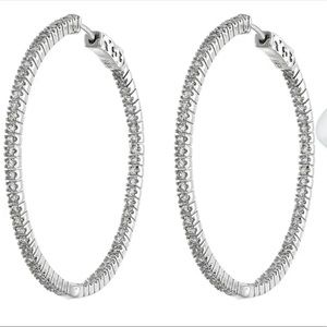 CZ Inside-Out Hoop Earrings